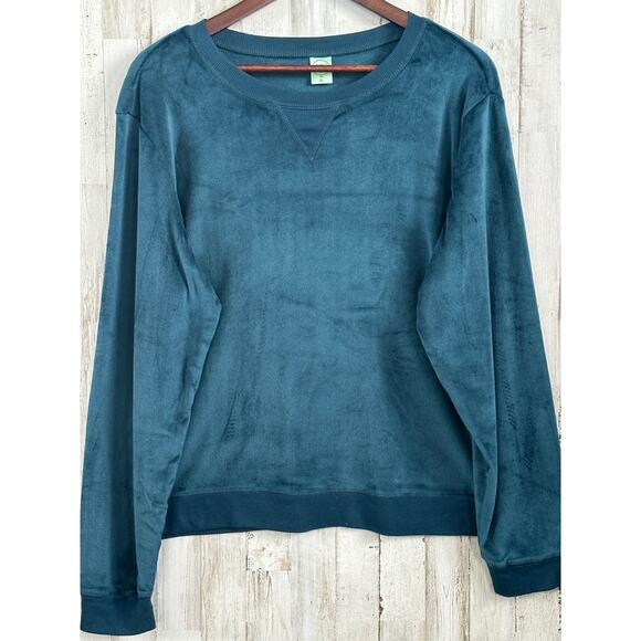 Honeydew Crew Sweatshirt XL Teal Green Velvety Loungewear Normcore Athleisure - Picture 1 of 8